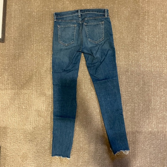 J BRAND 811 Mid Rise Skinny Reflective Raw Hem Tuxedo Stripe Jeans - Picture 3 of 6